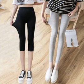 Women's High-Waist Yoga Leggings - Plus Size Stretch Cropped Pants [Black]+L [40.00 kg - 60.00 kg Weight Range] 5ea