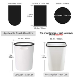 PetsHome Trash Bags, Garbage Bags, 100 Count 6 Gallon [Extra Thick][Leak Proof] Rubbish Bags Wastebasket Bin Liners for Home Office Trash Can Black