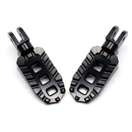 MZS Motorcycle Front Foot Pegs Adjustable Rider Footpegs Black CNC Compatible with DESERTX/Multistrada V2S V4 950 1200 / Monster 696 796 797 821 1100 1200 / HYPERMOTARD 950 / Scrambler 400 800 1100