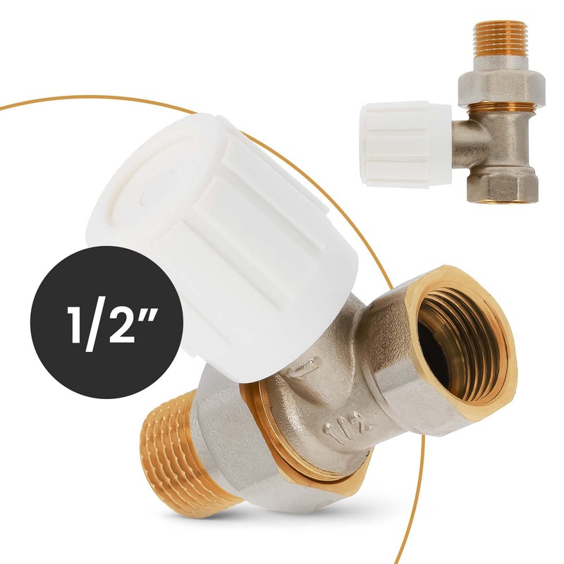 Thermostatic Manual Radiator Valve 1/2 Inch Passage Shape Brass Heating