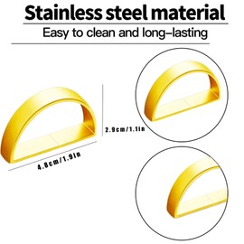 16 Pcs Gold Napkin Rings - Metal Napkin Ring,Stainless Steel Napkin Rings for Table Settings Wedding Christmas Party Dinner Table(Semicircle)