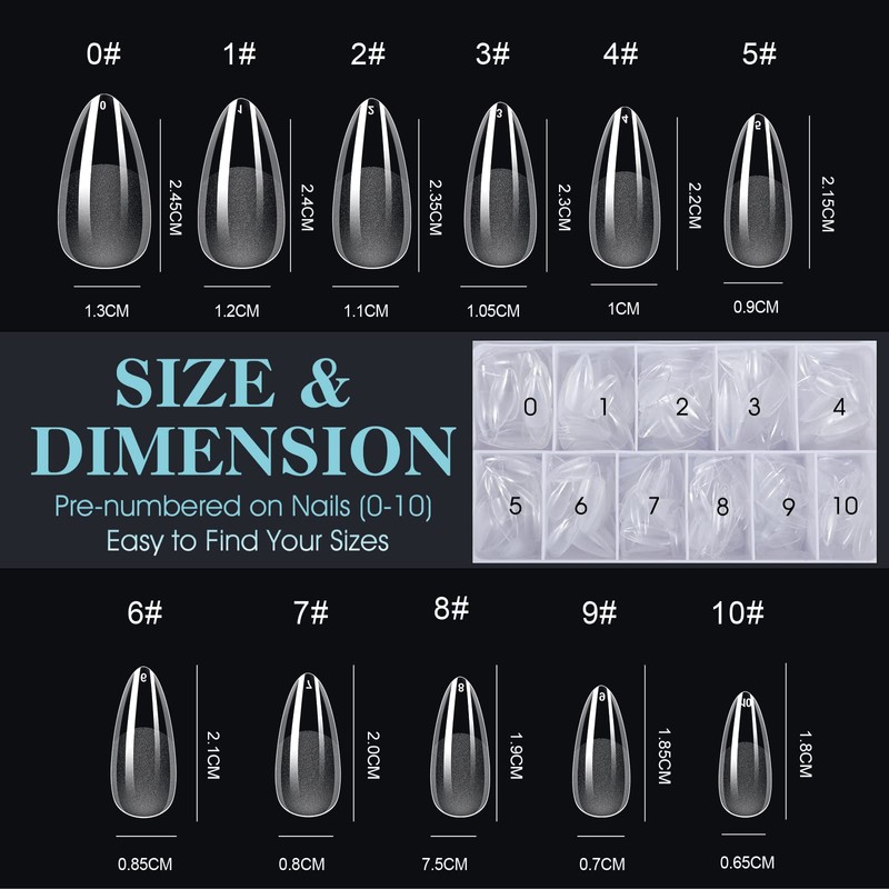 gelike ec 552PCS Medium Almond and Cuticle Oil For Nails