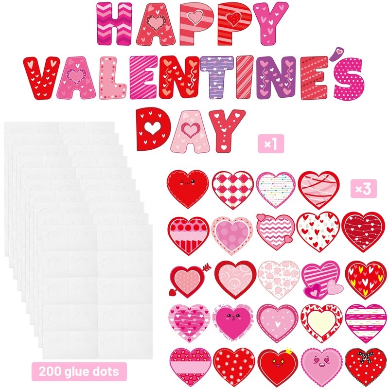 Fancy Land 90PCS Valentine’s Day Cutouts Paper Heart Cutouts for