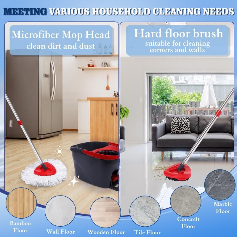 4 Pack Spin Mop Replace Heads for Cedar EasyWring 1