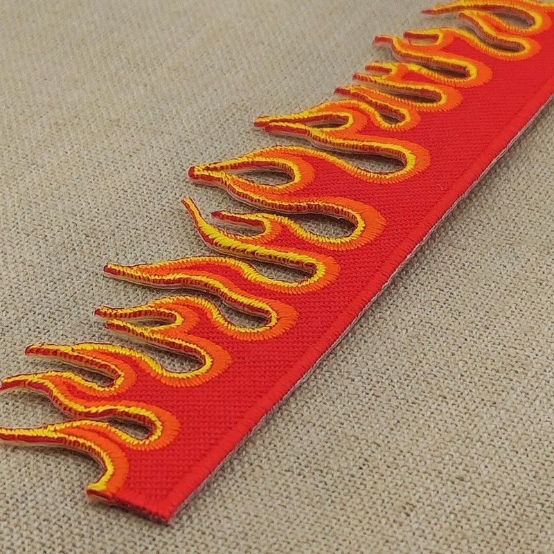 Fire Flames Patch for Iron-On or Sew On Iron-On Patch