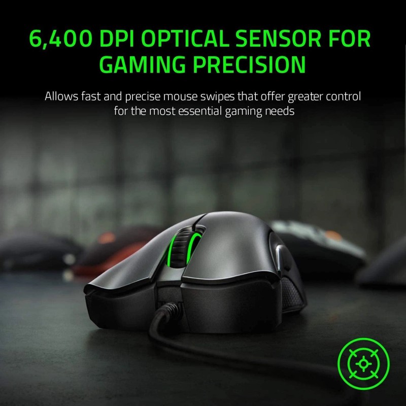 Razer DeathAdder Essential 5 Programmable Buttons Ergonomic Wired Gaming Mouse