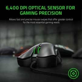 Razer DeathAdder Essential 5 Programmable Buttons Ergonomic Wired Gaming Mouse