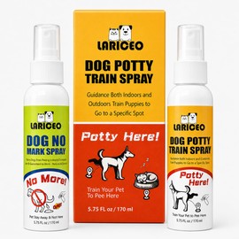 LARICEO 5.57oz for Pads, Carpet, Lawn and Crates, Dog Potty Training Spray, 2 Pack, Dog Pee Stopper with Pee Here Spray