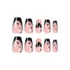 Black Press on Nails Medium Square Fake Nails Heart False