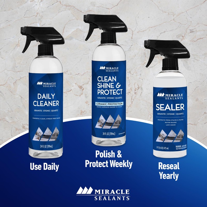 Miracle Sealants Clean Shine & Protect Spray for Granite, Stone,