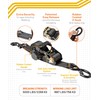 Strapinno Retractable Ratchet Tie-Down Straps,5,000 lbs Breaking Strength- 2 in