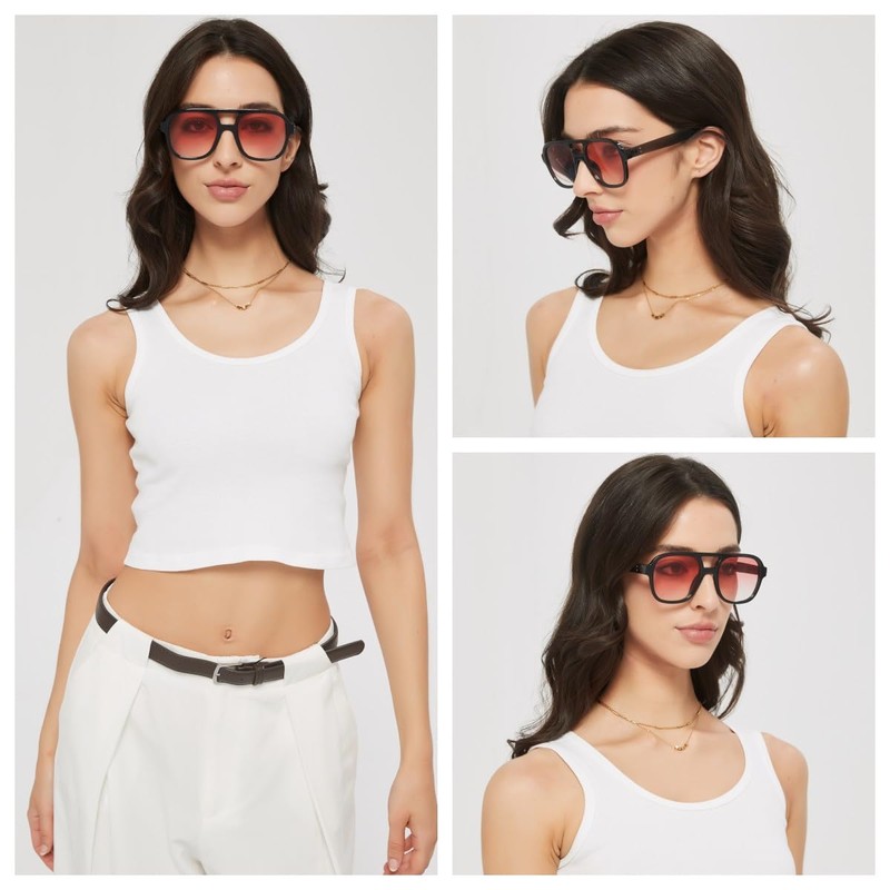 Retro Sunglasses for Women Men Classic 70s Vintage Trendy Aviator