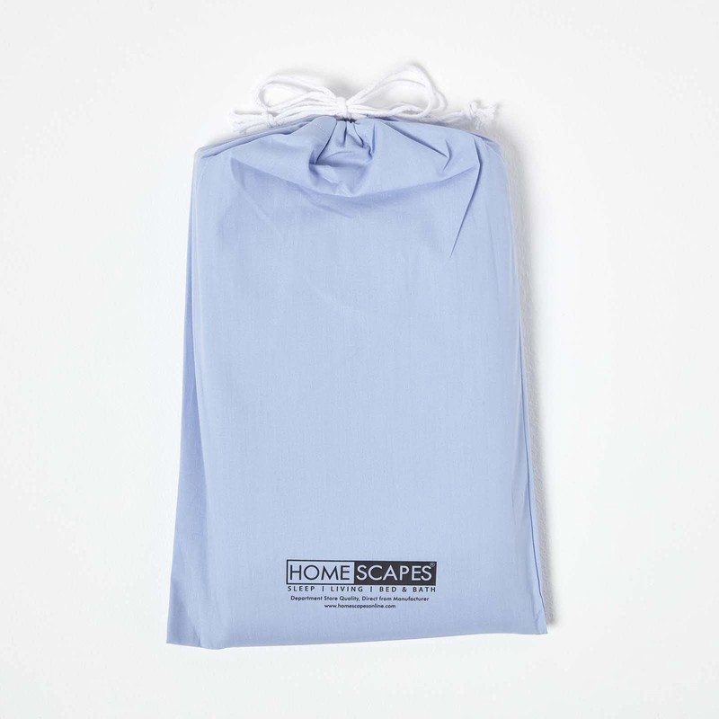HOMESCAPES Blue Cot Fitted Sheets 60 x 120 cm 2