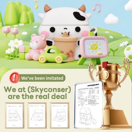 Cute Case for AirPods 4 Case Cover 2024 with Cleaner Kit,Funny 3D Cartoon Animal AirPods 4th Generation Case,Soft Silicone Kawaii Boba Tea Cow AirPods 4 Gen with Keychain for Women Girls Boys Kids