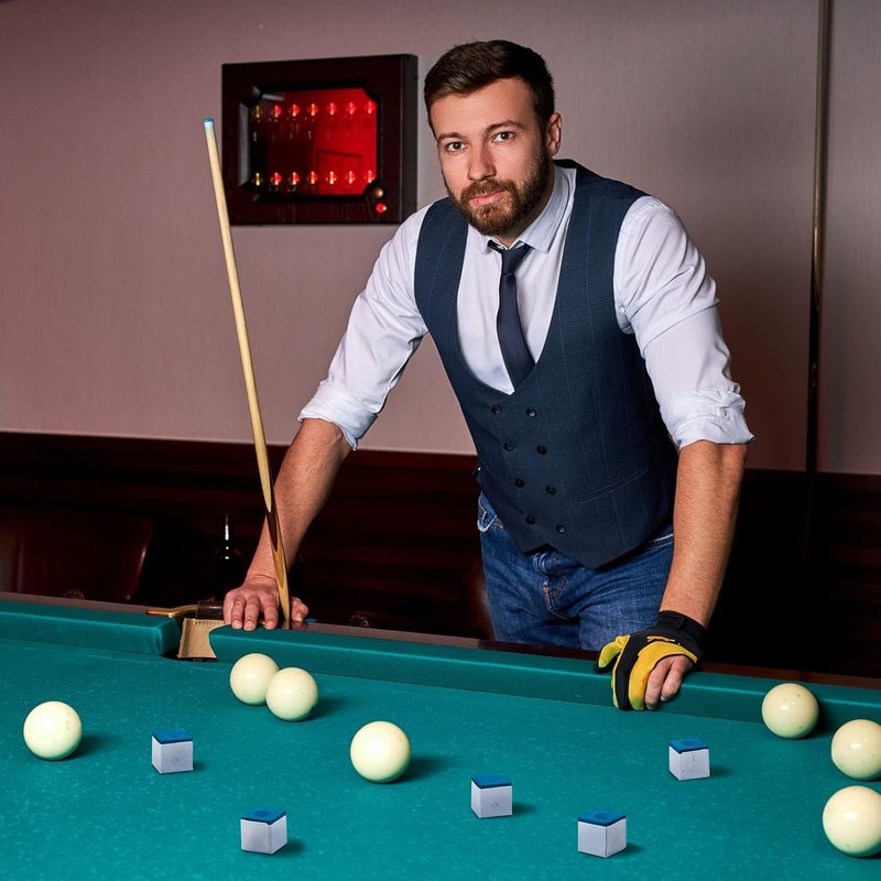 panurok Billiard Chalk Cue Tips, 12-Pack, Pool Table Accessories, Blue