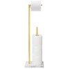 GZILA Toilet Paper Holder Stand Brushed Gold with Reserve, Marble