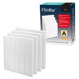 Flintar 115115 True HEPA Filter A, Made in TAIWAN, Compatible with Winix Air Purifier C535, C909, 5300, 6300, P300, H13 Grade True HEPA Replacement Filters (4 HEPA Filters)