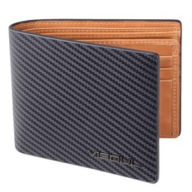 VISOUL Men's Bi-fold Wallet, Genuine Cowhide Leather, Ultra Thin, Large Capacity, License Holder, Card Storage, No Coin Purse, Made by 1st Class Leather Craftsmen, Italian Leather, Assorted Colors