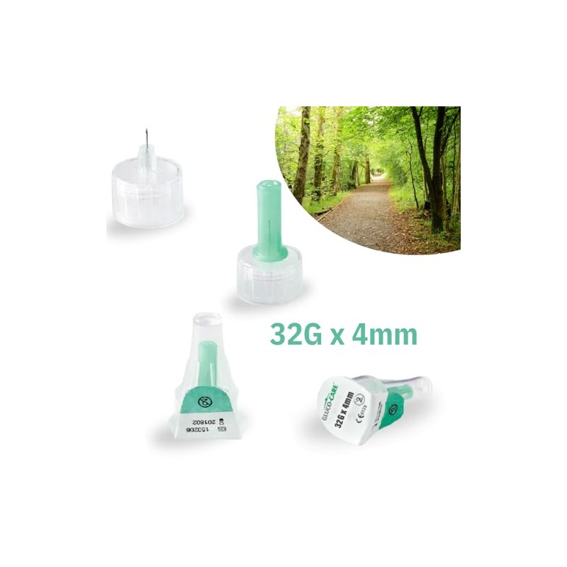 GLUCO-CARE Pen Tips 32G x 4mm (5/32’’) – Ultra-Thin Tip