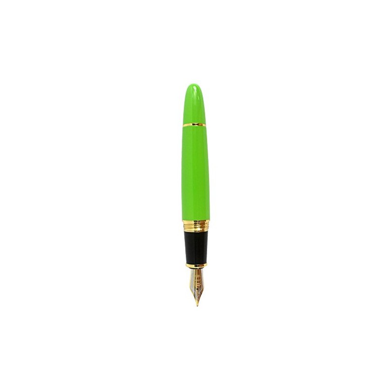 Pluma estilográfica Jinhao 159, punta mediana 18KGP, borde dorado, verde