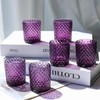 Woho 24pcs Purple Votive Candle Holders, Glass Tea Lights Candle
