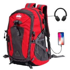 Alitifiy 40L Hiking Backpack, Hiking Rucksack Durable Waterproof Travel Bag Outdoor Sports Camping Cycling Skiing Daypack Climbing Trekking Mountaineering Gifts for Men Women (Red)
