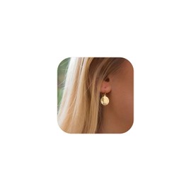 Gold Disc Dangle Earrings for Women Silver Disc Drop Earrings Hammered Disc Earrings Fashion Minimalist Jewelry for Women (A Style)