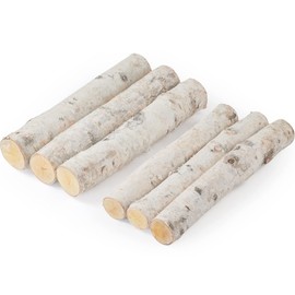 Birch Logs Set 6 Pcs Fire Wood Gas Fireplace Logs for Fireplace Decor/Crafts/Wood Décor(2Varied Size)