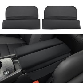 INTGET Car Center Console Armrest Cover for Nissan Rogue Accessories 2021-2024 2022 2023 Leather Arm Rest Box Lid Middle Console Seat Cover Protector (Black Cushion Flat, 2021-2024)
