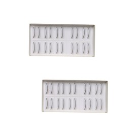 Ipetboom 20pairs Natural Practice Eyelash Extensions Training Strips Synthetic Fibers for Eyelash Grafting Easy to Use for Beginners and Professionals
