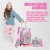 Kids Rolling Loving Cat Backpack for Girls Trolley Suitcases Luggage