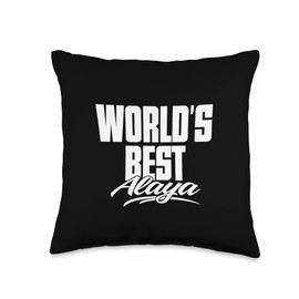 World's Best Alaya, First Name Throw Pillow