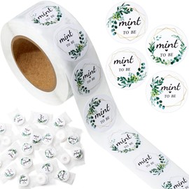 Colarr 500 Pieces Mint to Be Label Stickers Wedding Party Favors Labels 1 Inch Round Botanical Theme Wedding Stickers for Guests(Greenery)