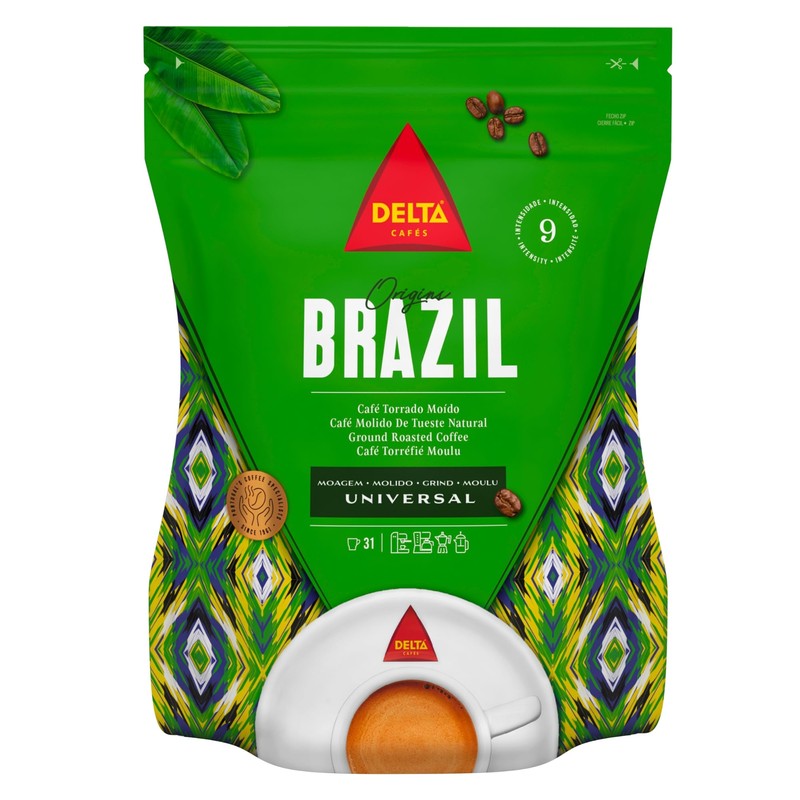 Delta Cafés Brazil Ground Coffee, Smooth and Delicious Medium Roast