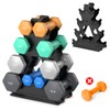 4-Tier Dumbbell Rack Stand Only | Space-Saving Weight Rack for Home Gym, Hand Weight Rack Dumbbell Storage for Dumbbell Set (3-15 LB), Durable Metal Stand with Easy Assembly (Dumbell not Included)
