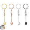 4 PCS Mini Spoon Keyring, Small Tiny Spoons, Mini Crown