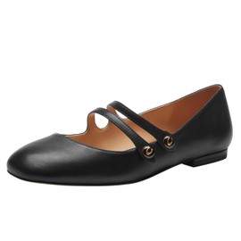 COACH Women's Winley Mary Jane Flat, Black, 5.5