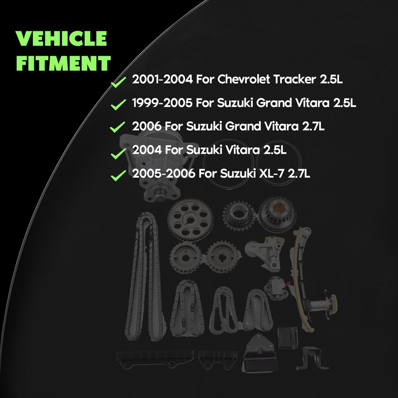 SCITOO Timing Chain Water Pump Kit fits for 2001 2004