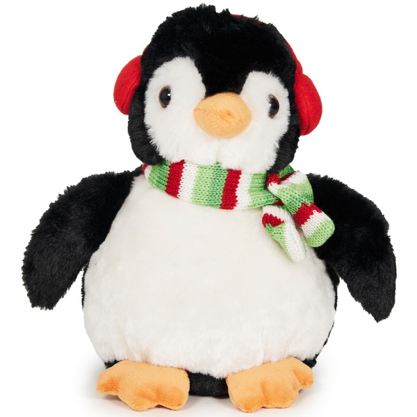 Bearington Mr. Flurry Plush Penguin Stuffed Animal, 10 Inch Christmas Penguin Plush