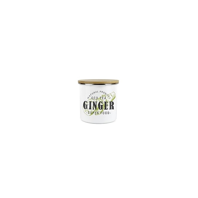 Purely Home Ginger Green Herbs Storage Canister - White And