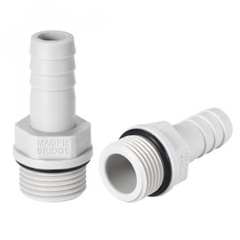 sourcing map PVC Barb Hose Fitting Connector Adapter 10mm or 25/64" Barbed x 3/8" G Male Pipe 2pcs