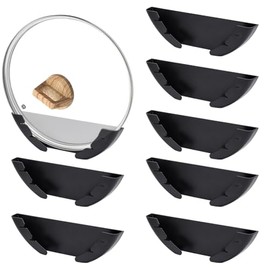 UNICRAFTALE 8 Stück Topfdeckel Organizer Schrank Tür Topf Halterung 2.95x10.43x1.22 Zoll/7.5x26.5x3.1 cm Plastik Tür Deckel Organizer für Küchen Schrank Ohne Schrauben Schwarz