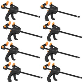 ZOENHOU Pack of 8 Quick Release Clamps, 103 mm Wingspan, 45 mm Projection, One-Handed Clamps with Adjustable Pressure for Wood and Metalworking