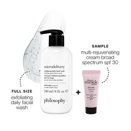 Philosophy Micro-Delivery Exfoliation Daily Facial Wash - Granular desert dirt and gentle amino acids remove impurities and dead skin cells to relieve dryness and rough texture 16 Fl.Oz - Bottle Pump / 철학 미세 전달 각질 제거 데일리 페이셜 워시 - 입자 사막의 흙과 부드러운 아미노산으로 불순물과 각질을 제거하여 건조함과 거친 질감을 완화합니다 16 Fl. Oz - Bottle Pump