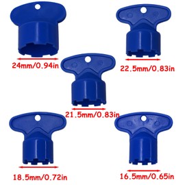 CaoXiong 5 Pack (5Size) Faucet Aerator Key Removal Wrench Tool with M16.5, 18.5, 21.5, 22.5, 24 Recessed Aerator Key Sink Aerator Wrenches for Aerators (Blue)