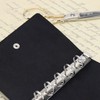 NatSumeBasics Genuine Leather A8 Binder Cover Mini Refillable Black Journal