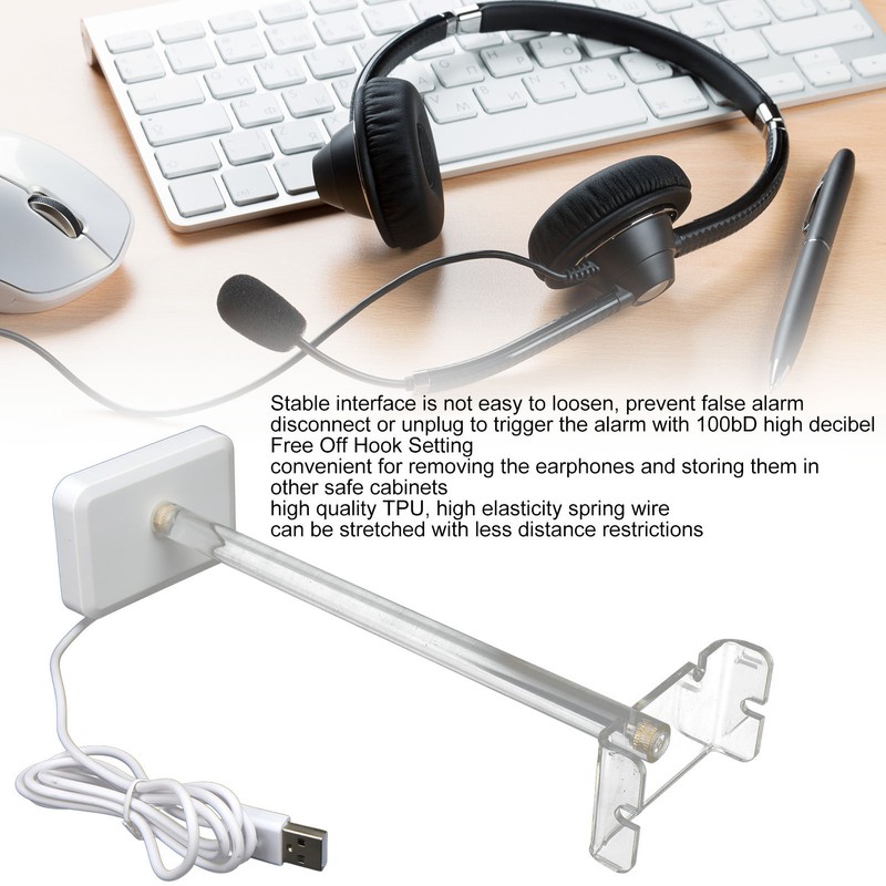 Anti Theft Security Bluetooth Headset Display Stand with Charging 100dB