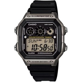 Casio AE1300WH-8AV, 10 Year Battery Watch, 100M, Alarm, Illuminator, Countdown