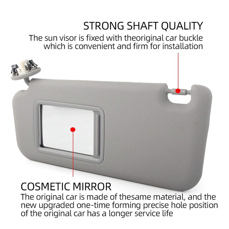 Dasbecan Front Left Driver Side Sun Visor with Vanity Light