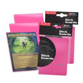 BCW Deck Guard - Double Matte Pink Card Sleeves | Acid-Free, Archival-Safe, No PVC | Anti-Glare Matte Finish | Fits Standard 2½" x 3½" Game Cards | Durable Deck Protector Sleeves | 100 Ct